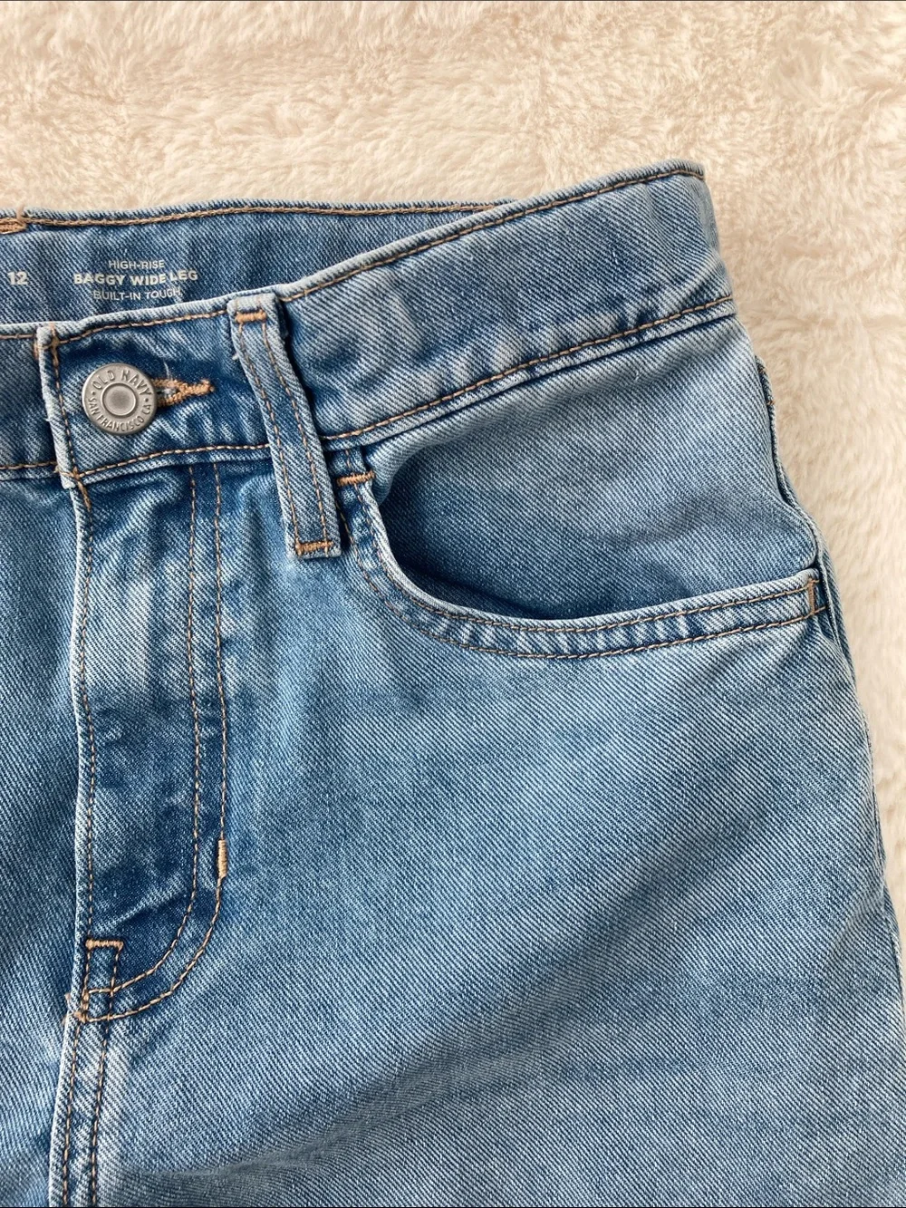 SALE! 50% Off Old Navy Kids Blue high rise Baggy wide leg jeans Size 12